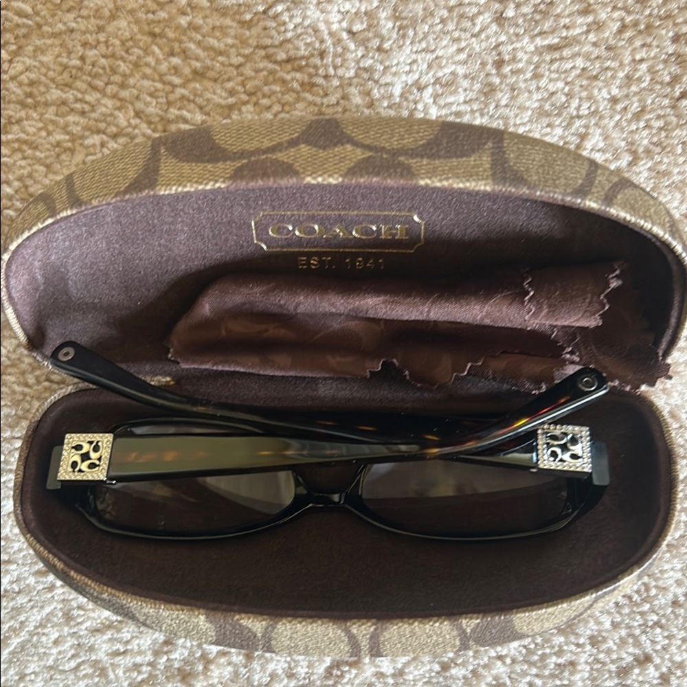 Coach Tortoise Shell Glasses with Case - Picture 2 of 3